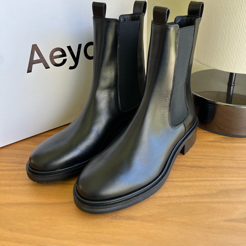 NEW Aeyde Jack Calf Leather Black Boots size 37